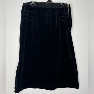 Vintage Sonia Rykiel Designer Velour Skirt with Gold Zipper - 90s Find!